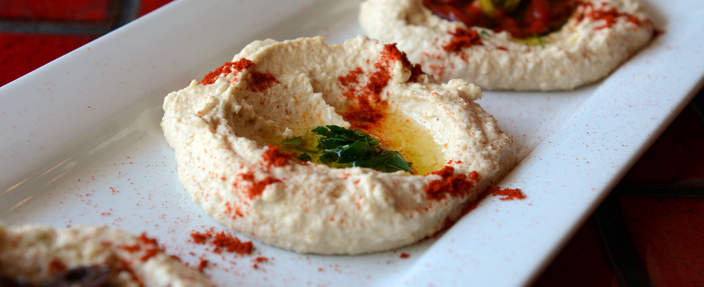 Hummus is made from scratch every day, this is fundamental for this delicious mediterranean dish.